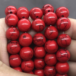 Red Turquesa Beads 4-12mm Pulseira De Contas Redondas E Pedra Natural Solta Jóias Diy (2)