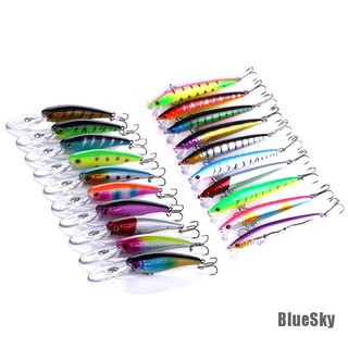 [BlueSky] 20 Pçs Kit de Isca Artificial para Pesca/ Conjunto para Pescar Carpa/ Wobbler (1)