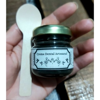 Creme Dental Carvão Ativado, Aloe Vera, Juá, Dolomita Artesanal Natural 40 ml