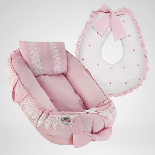 Combo - ninho redutor de berço bebê com almofada de amamentação coleção luxo -03 GR