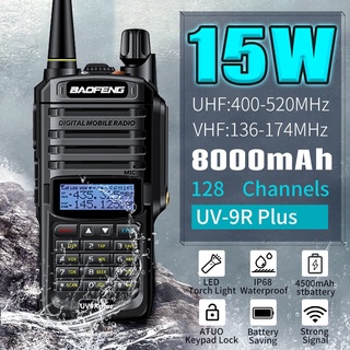 BAOFENG 15W Versão Atualizada UV-9R Plus Walkie Talkie VHF UHF Dual Band Handheld Rádio Bidirecional