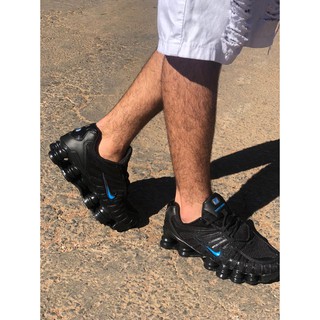 Tênis Nike Shox 12 Molas Masculino Preto/Azul Lançamento