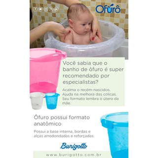 Banheira Bebe Ofuro para Bebe Azul Acalma e Relaxa o bebe 17 litros Original - Burigotto (3)