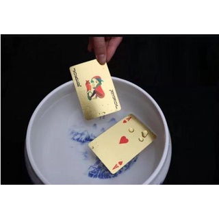 Baralho a Prova de Água Preto Dourado Poker Truco Cartas Jogos (5)
