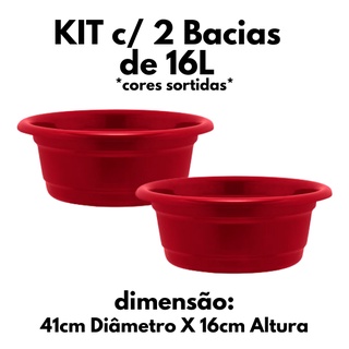 KIT 2 Bacia de 16 Litros Plástico Reforçado (1)