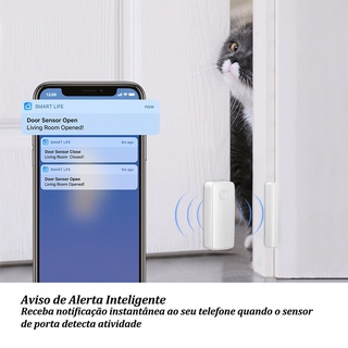 Sensor Inteligente Para Portas E Janelas Wifi TUYA Porta Janela Alarme Não Gub Required (6)