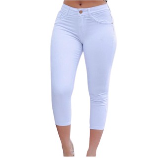 Calça Jeans Feminina Lycra Alta Levanta BumBum Capri (1)