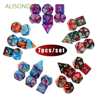 ALISONDZ1 Board Game for RPG Dungeons Playing Games D4 D6 D8 D10 D12 D20 7pcs/Set Polyhedral Dice Acrylic Dice
