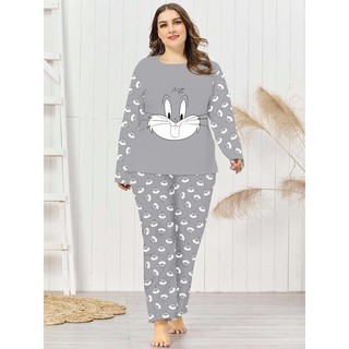 Pijama Adulto Longo Plus Size Pernalonga Coleção Looney Tunes