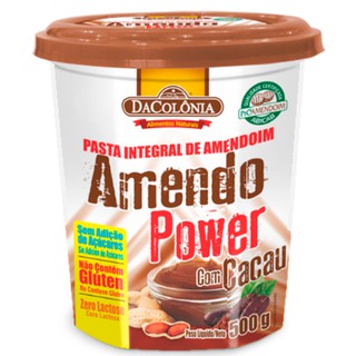Pasta Integral de Amendoim Com Cacau Amendo Power 500g - DaColônia