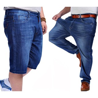 Kit Calca e Bermuda Jeans slim com laycra Plus Size Masculina Tamanhos Grandes ate 56 pronta entrega