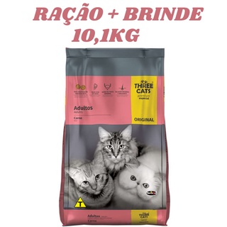 Ração Three Cats Original Sabor Carne para Gatos Adultos 10,1kg