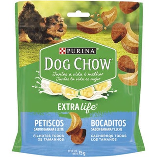 Petisco Nestlé Purina Dog Chow Extra Life Todos os Tamanhos Banana e Leite Cães Filhotes