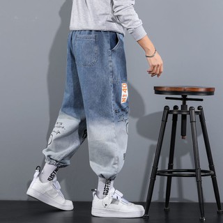 Calça Jeans Masculina Perna Larga / Folgada / Reta / Jeans Streetwear / Hip Hop / Skate Casual S-5Xl Neutral (7)