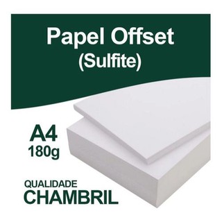 Papel Offset Chambril 180g A4. (100 folhas)