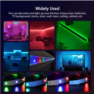 Fita LED RGB colorida 5050/3528 5M 16 cores 300LED + controle à prova d'água (6)