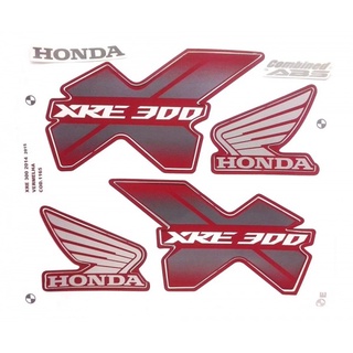 Kit Adesivos Faixas Honda Xre 300 Xre300 Jogo Adesivo Moto 2014 2015 Vermelha