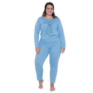 Pijama Feminino Comprido Inverno Plus Size Inverno Presente Esposa Filha Mãe Barato