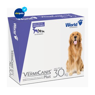 Vermífugo VermiCanis Plus Cães 30kg com 02 Comprimidos 2,4g World
