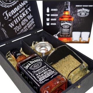 Kit Premium Caixa Whisky Jack Daniels 375ml + Copo + Dosador