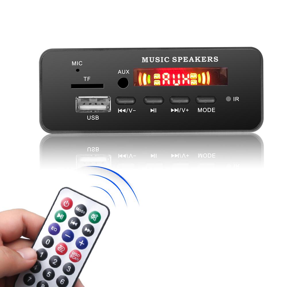 DC 12V Bluetooth 5.0 Car Kit MP3 Decoder Card Audio Module USB TF FM Radio AUX Hands-free MP3 Player For Car (1)