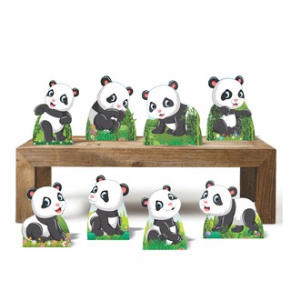 Ursinho Panda Kit 8 Displays De Mesa totens de Decoração Para Festa em Mdf