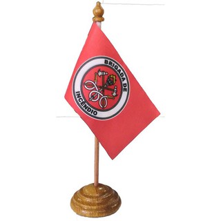 Bandeirinha de Mesa, haste em madeira, modelo Brigada de Incêndio (1)