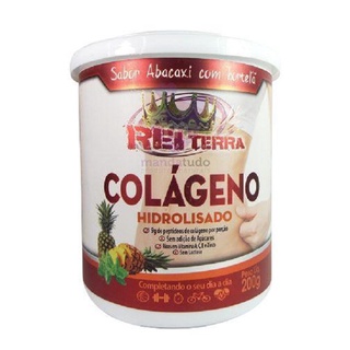 Colágeno Hidrolisado em pó 200 g sabor Abacaxi com Hortelã - Rei Terra