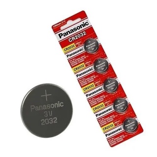 Bateria Cr 2032 Panasonic 3v Cartela Com 5 Unidades Calculadora Controle Placa Mãe