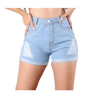Shorts jeans feminino cintura alta destroid cos alto, moda feminina, lançamento