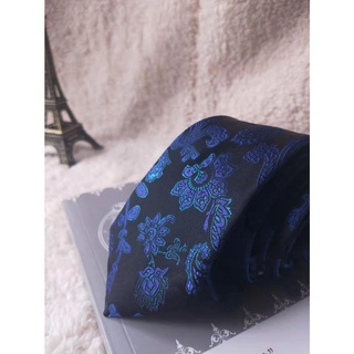 Gravatas Adulto fina slim preto com estampada azul e roxo Made in China (1)