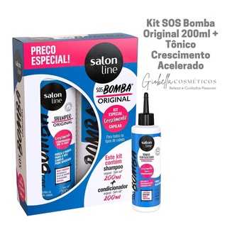 Shampoo + Condicionador + Tônico Capilar SalonLine SOS Bomba Original Crescimento Capilar e Combate Queda de Cabelo