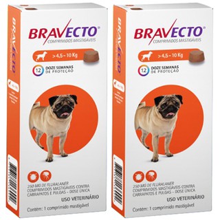 Kit 2x Bravecto Cães de 4,5 a 10 kg