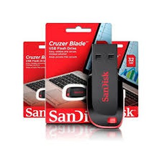 Pen Drive Sandisk USB 16GB 32GB 64GB Cruzer Lâmina 2.0 Flash Drive Memory Stick