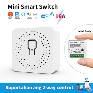 tuya mini 16a wifi interruptor módulo com vida inteligente app controle de 2 vias casa inteligente interruptor de trabalho seabed