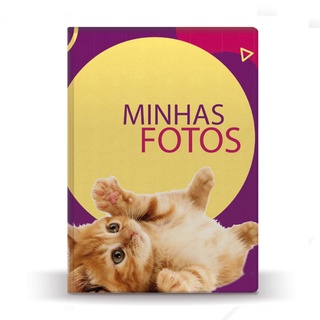 Álbum de Fotos Roxo Pet Cat Amarelo p/ 500 Fotos 10x15