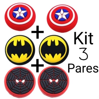 Kit 3 Pares Grips personalizados para controle Play4 Play5 e 3 Xbox 360 one s x series Switch Pro