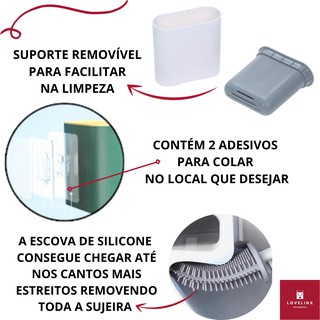 Escova para banheiro vaso sanitario privada silicone com suporte (4)