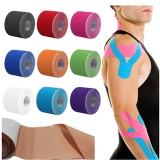 Bandagem Elástica Fita Kinesio Tape Fisioterapia Alivia a Dor Lesão Muscular Atleta 5cm X 5m (1)