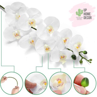 Planta Galho flor Orquídea branca artificial para arranjos e decoração da sua casa mesa de jantar centro de mesa/ casamento/ noivado/ noiva (7)