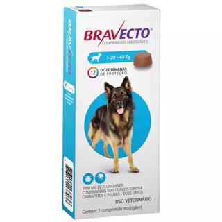 Bravecto 1000mg (20 - 40Kg) Comprimido - Antipulgas e Carrapatos P/ Cães (2)