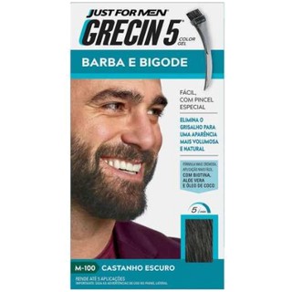 Barba e Bigode Color Castanho Escuro 28g Grecin M-100 1 unidade