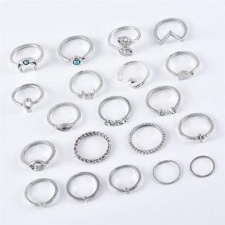 20 peças/conjunto de anéis de prata vintage conjunto de joias para festas (4)