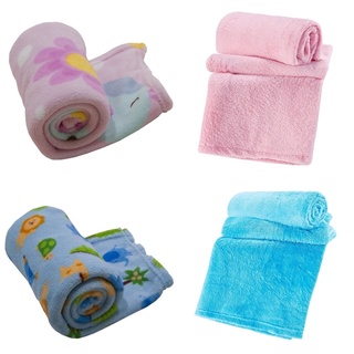 Cobertor Manta Infantil Soft Estampada e Lisa 70cm x 94cm - Manta para Bebê