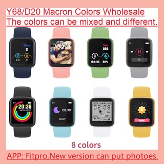 Macaron Y68 D20 orignal relógio inteligente com monitor fitness bluetooth usb smartwatch