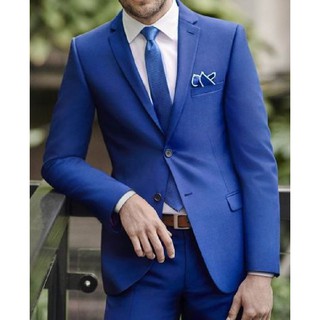 Terno masculino Completo Oxford Azul Royal ( Blazer + calça) - Slim Fit - Corte Italiano (4)