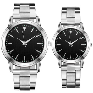 Unisex Amante Relógio De Quartzo Dos Homens De Aço Inoxidável Mulheres Casal Diamante Relógios De Pulso Cinta De Malha De Prata Moda De Luxo