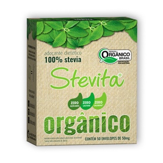 Adoçante de Stévia Orgânico em pó- 50 sachês - 100% Stevia, ZERO açúcares, ZERO Lactose, ZERO calorias (1)