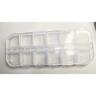 Caixa de Plástico com 12 Divisões/Compartimentos Ajustáveis para Armazenamento de Joias/Contas/Anéis/Cosméticos/Remédios