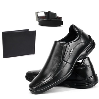 Kit sapato social cinto carteira masculino confortável macío básico barato promoção envio imediato